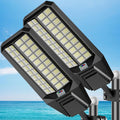 2-Pack 10000W Solar Street Light - 600000 Lumens, Dusk-to-Dawn, Waterproof, Ideal for Commercial & Outdoor Parking Lots - Energy-Efficient Solar-Powered, 3-Year Warranty
