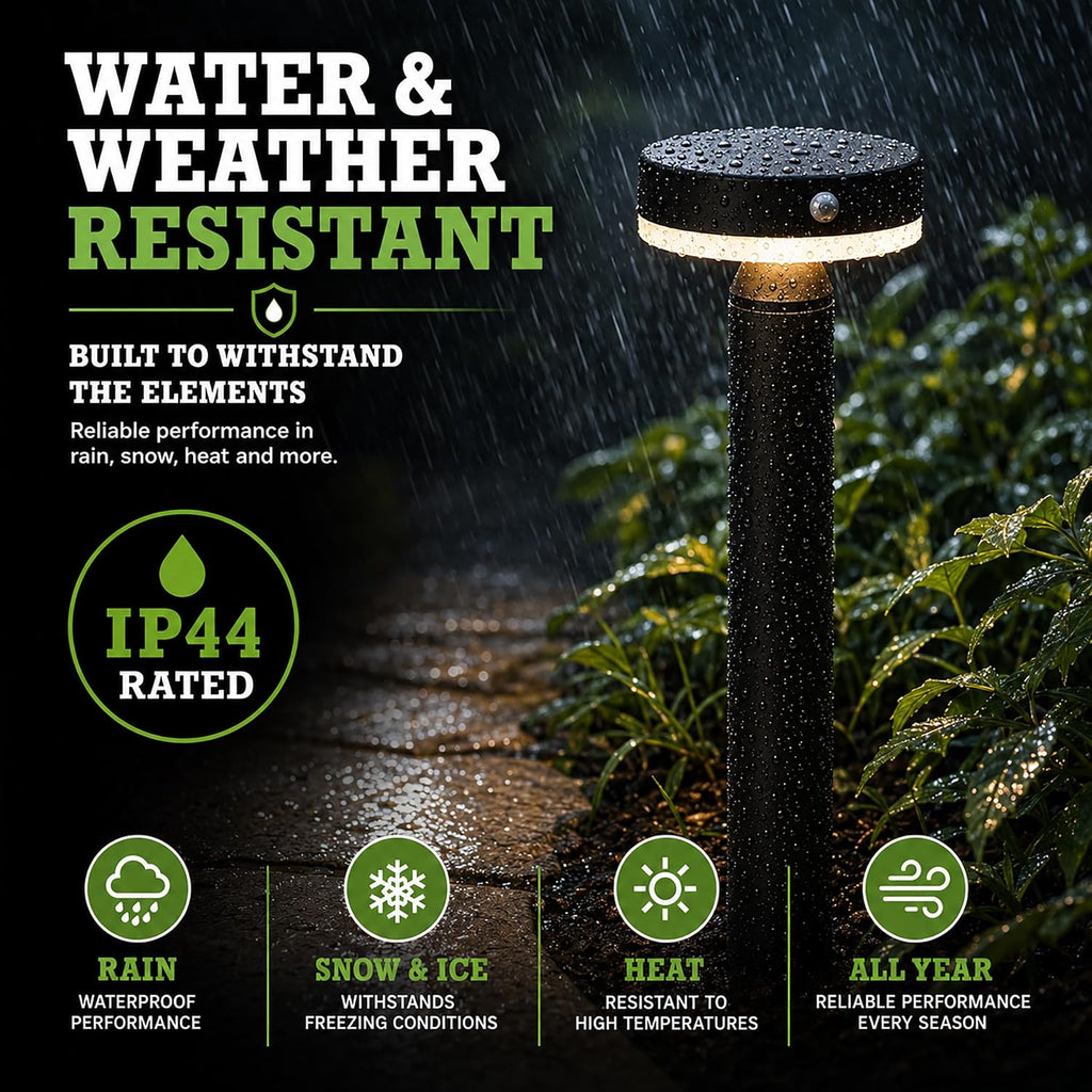 20' Solar Landscape Lights - Outdoor Solar Lights for Yard - PIR Sensor & Two Light Modes - 50lm & 400lm - Rechargeable Battery Last Up to 55 Hours - 3000K - IP44 Weather Resistant - 4 Pack