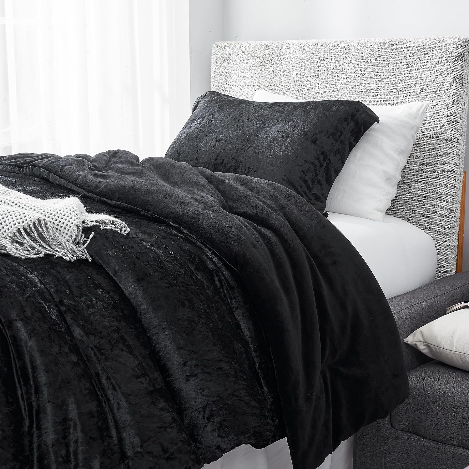 Byourbed Velvet Crush - Coma Inducer® Twin XL Comforter Set - Champagne Black