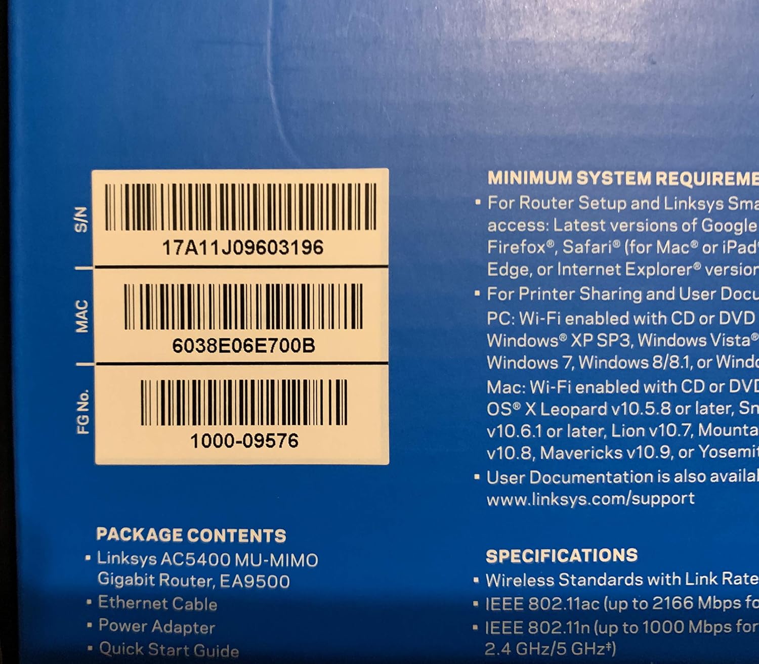 Linksys WiFi 5 Router, Tri-Band, 3,000 Sq. ft Coverage, 25+ Devices, Speeds up to (AC5400) 5.4Gbps - EA9500