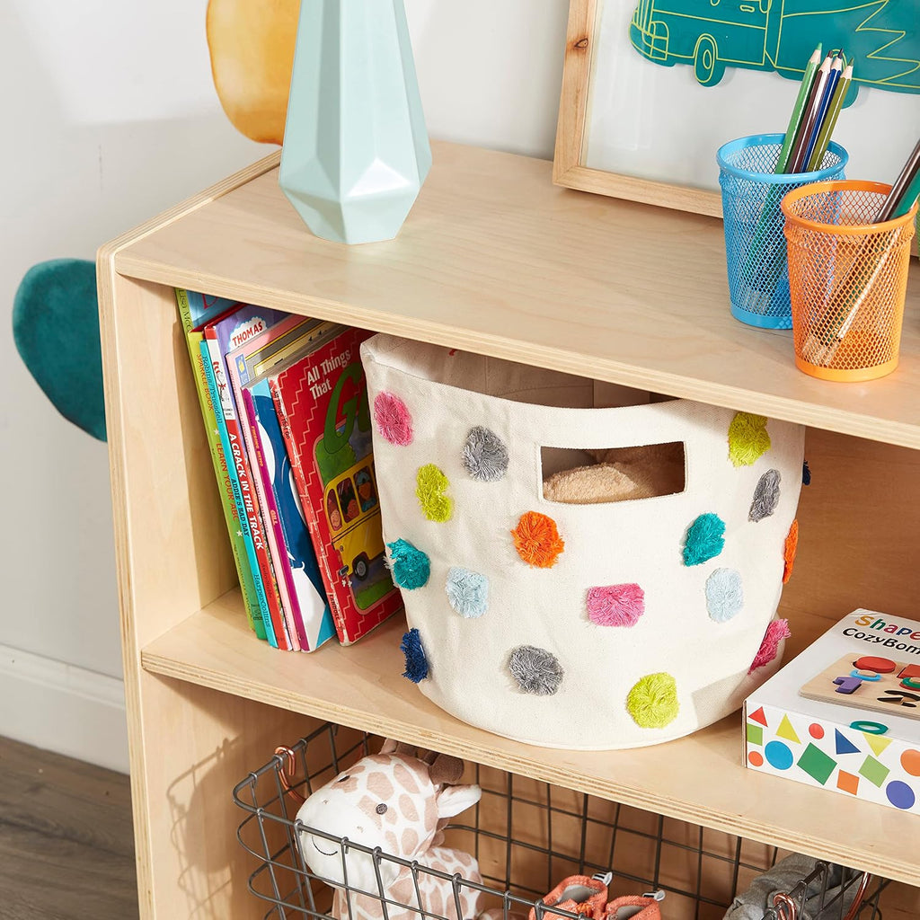 ECR4Kids Streamline 2-Shelf Single-Sided Storage Cabinet, 24in, Classroom Furniture, Natural