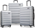 Samsonite Omni 2 Hardside 3 Piece Set - Includes Global Carry-On, Medium, & Large Checked Suitcases - 360° Dual Spinner Wheels - Integrated TSA Lock & Expansion - Amazon Exclusive - Artic Silver