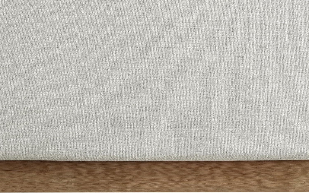Meridian Furniture FlynnCream-T Flynn Collection Modern | Contemporary Twin Bed with Cream Linen Textured Fabric, Natural Finish Solid Wood Base, Wing Back, 43.5' W x 82.5' D x 52' H, Cream, Twin