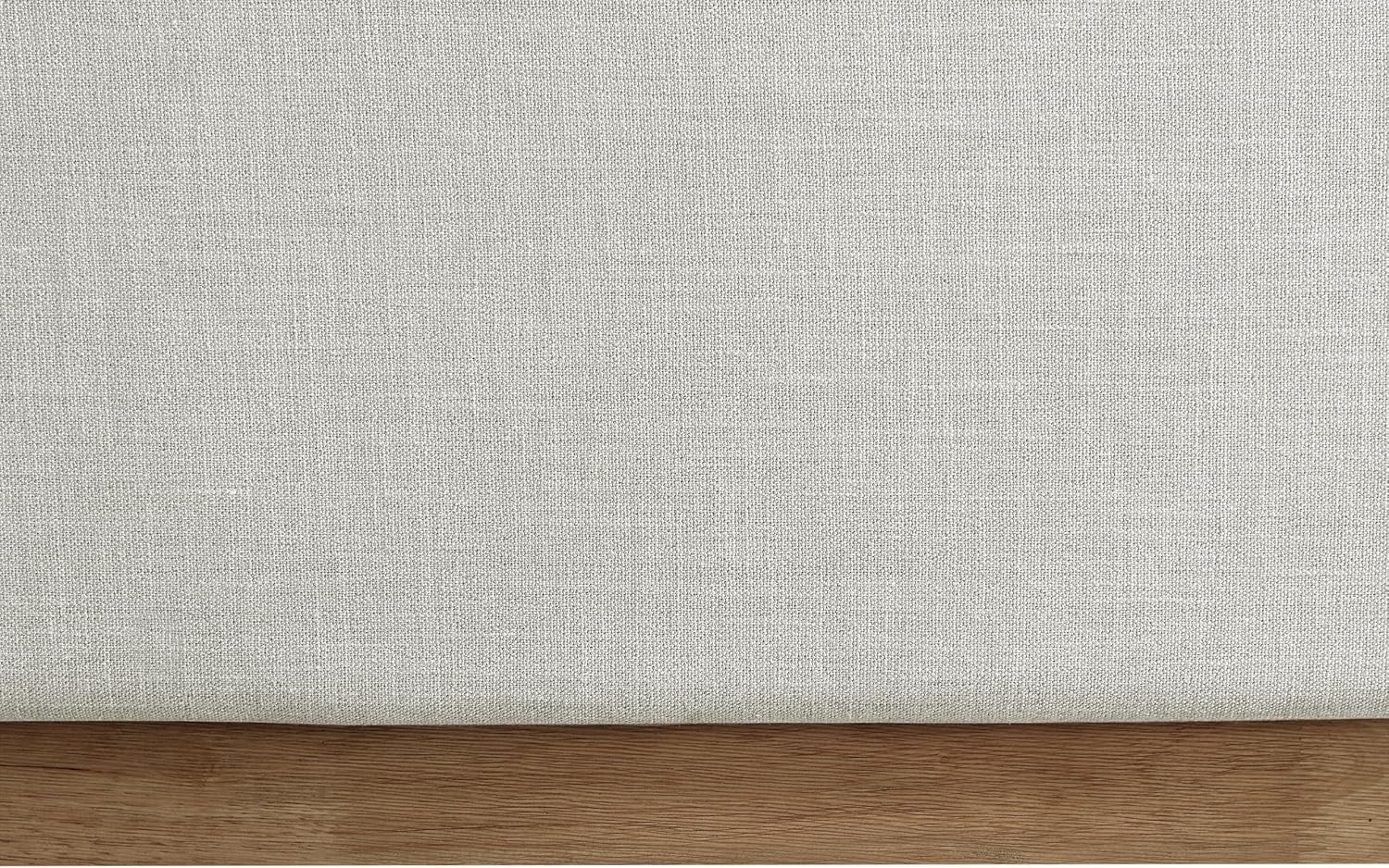 Meridian Furniture FlynnCream-T Flynn Collection Modern | Contemporary Twin Bed with Cream Linen Textured Fabric, Natural Finish Solid Wood Base, Wing Back, 43.5' W x 82.5' D x 52' H, Cream, Twin