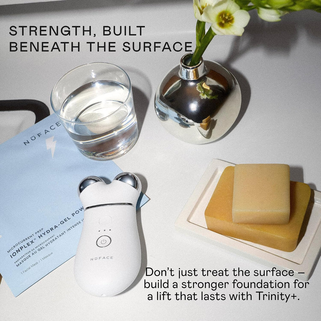 NUFACE Trinity+ Facial Massager + Lip & Eye Attachment - FDA-Cleared Face Sculpting Tool, Targeted Lift, Reduces & Smooths - Microcurrent Facial Device