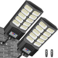 Solar Street Lights Outdoor Waterproof 6500W Solar Flood Lights Dusk to Down with Motion Sensor for Parking Lot, Outdoor Street Light Solar Powered 7000K for Yard Patio and Walkway