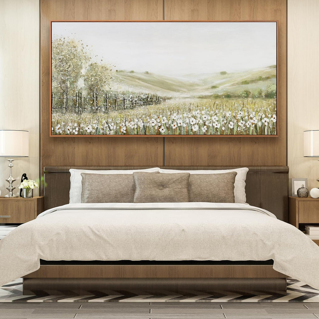 Framed Canvas Wall Art Decor Natural Wall Decorations Home Decor Wall Art Prints Mountain Wilderness Landscape Large Size Artwork for Living Room Bedroom Kitchen Office Decor 29'×58'