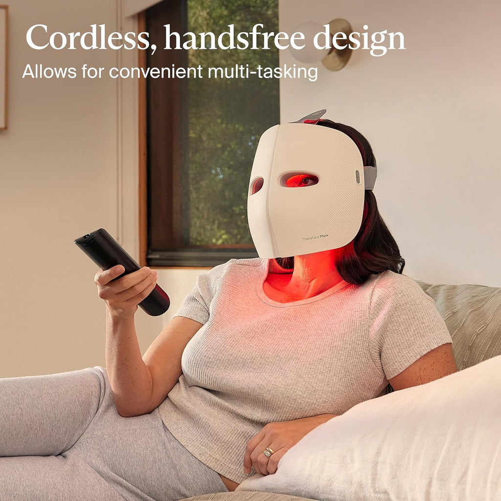 TheraFace Mask by Therabody - LED Light Therapy Skincare Face Mask with Vibrating Massage - Blue & Red Light Therapy and Facial Massager for Wrinkles, Skin Tightening & Dark Spots - FSA Eligible