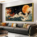 Large Wall Art For Living Room Gold Framed Wall Art Prints Boho Abstract Colorful Canvas Art Wall Decor Painting Pictures Abstract Black Wall Decor For Home Bedroom Office Ready To Hang 29' × 58'
