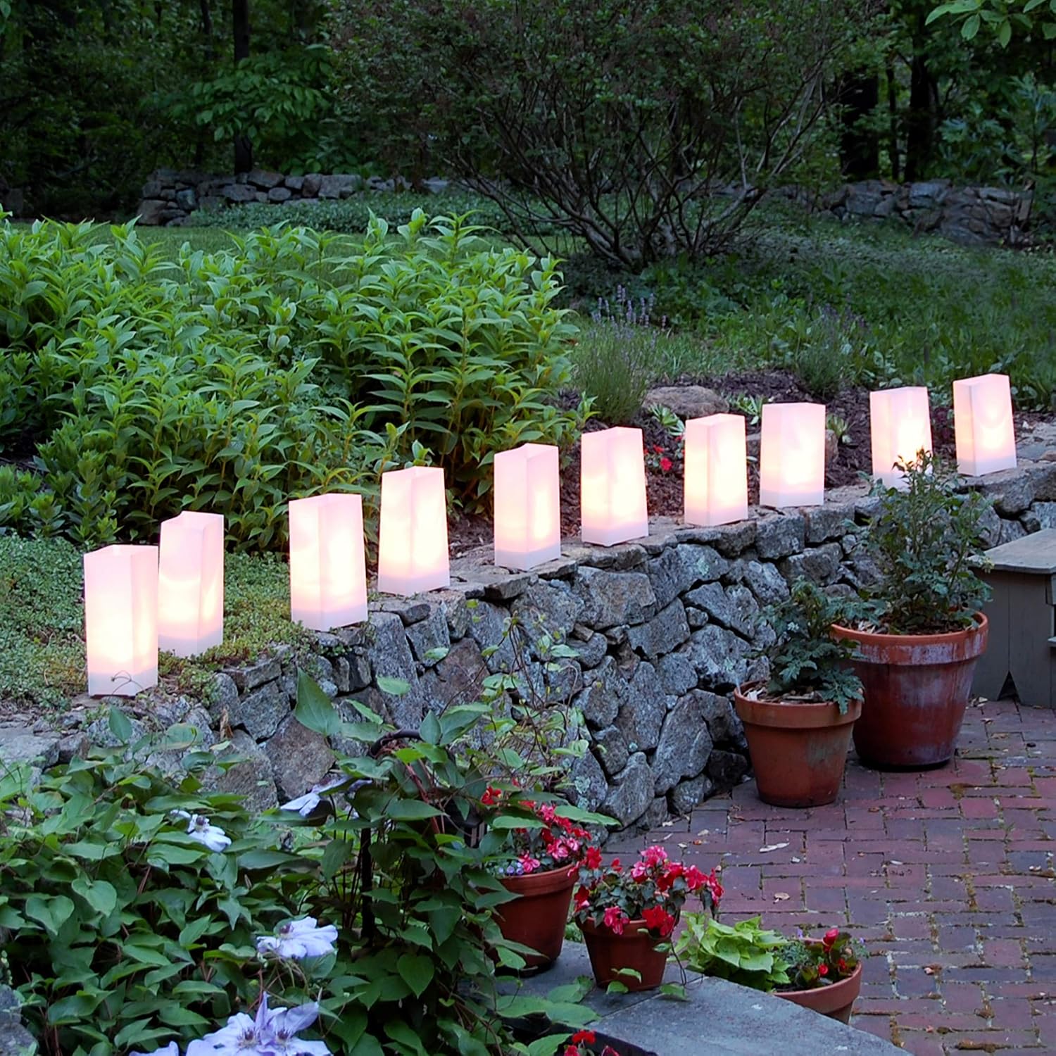 LumaBase 318100 Plastic Luminaria Lanterns, White, Pack of 100