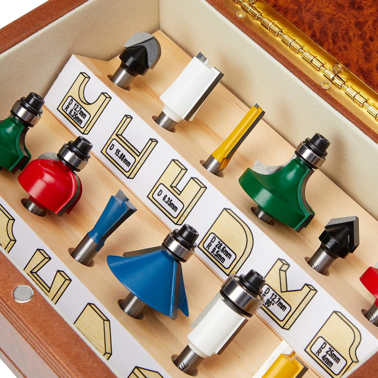 Makita A-91051 1/4-Inch Router Bit Set - Multi-Colour (12-Piece)