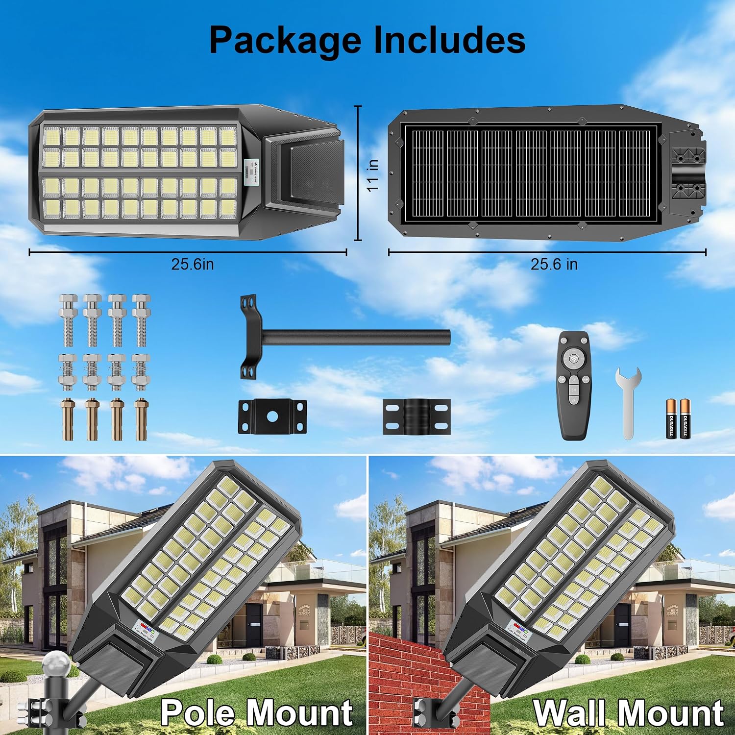 loyoele 900000LM 10000W Solar Street Lights Outdoor – LED Solar Light with Motion Detection, Dusk to Dawn, Weatherproof, Ideal for Security Lighting in Driveways and Parking Lots