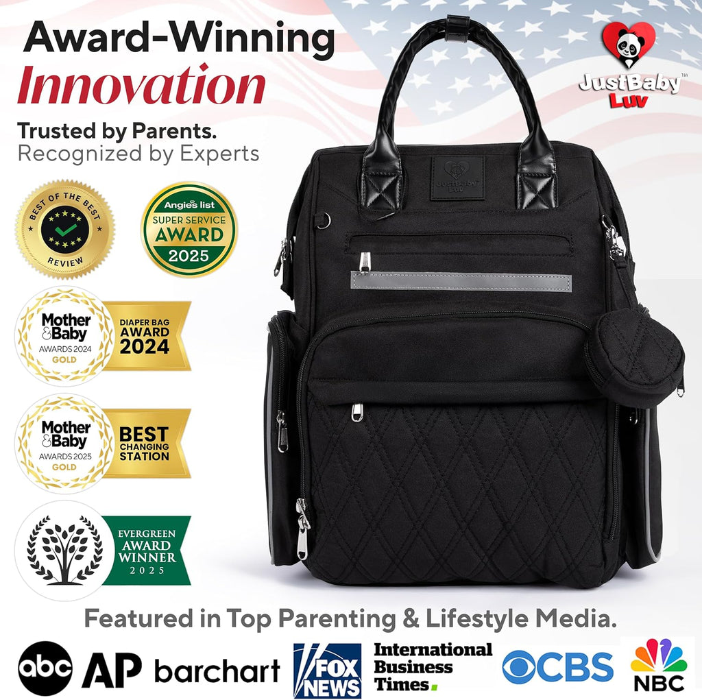 Award-Winning Baby Diaper Bag Backpack with Changing Station –Large Multifunction Waterproof Diaper Bag, Warm Bottle Pockets, Newborn Essentials Travel Gift for Mom & Dad, Best Baby Shower