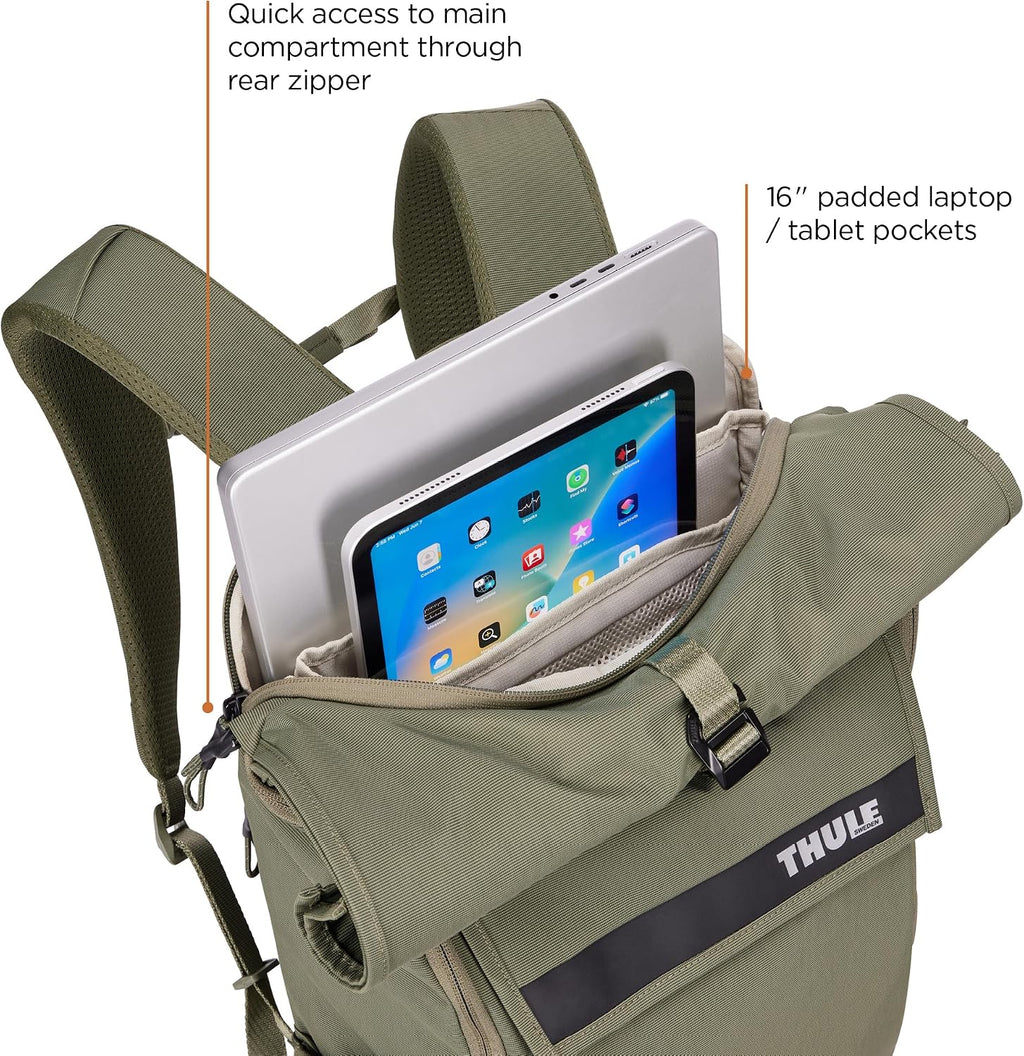 Thule Paramount 24L Backpack - Commuter Backpack with Padded Laptop Sleeve - Fits 16' laptops and 12' Tablets - Thoughtful Layout and Organization
