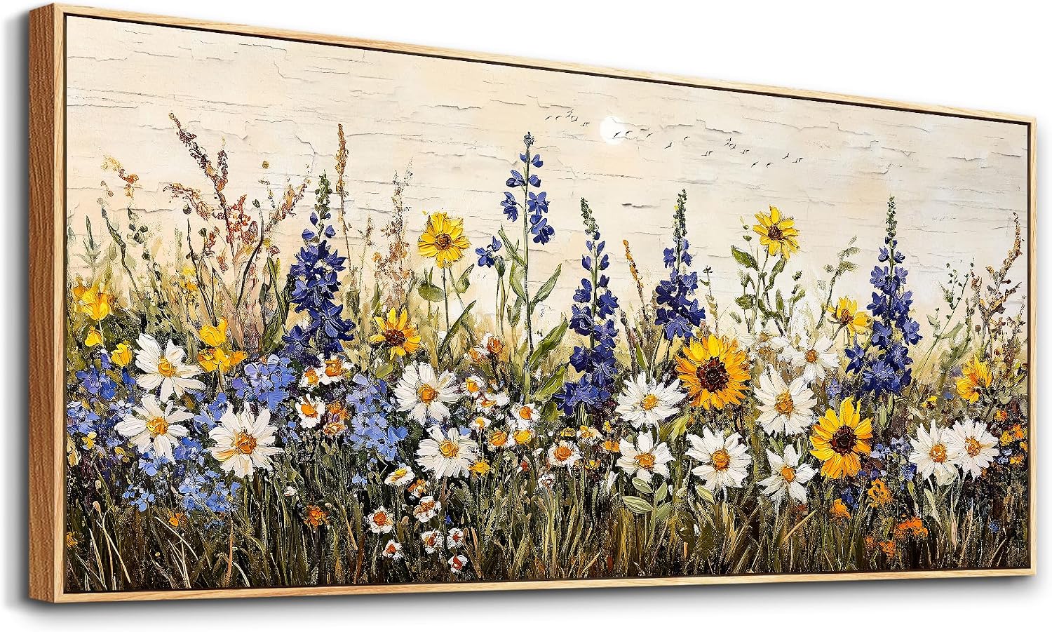 ERQINHUA Farmhouse Wall Decoration For Living Room Large Canvas Wall Art For Bedroom Office Mural Boho Flowers Watercolour Restaurant Wall Pictures Printing Artwork Home Decor 32x72 In Wood Framed
