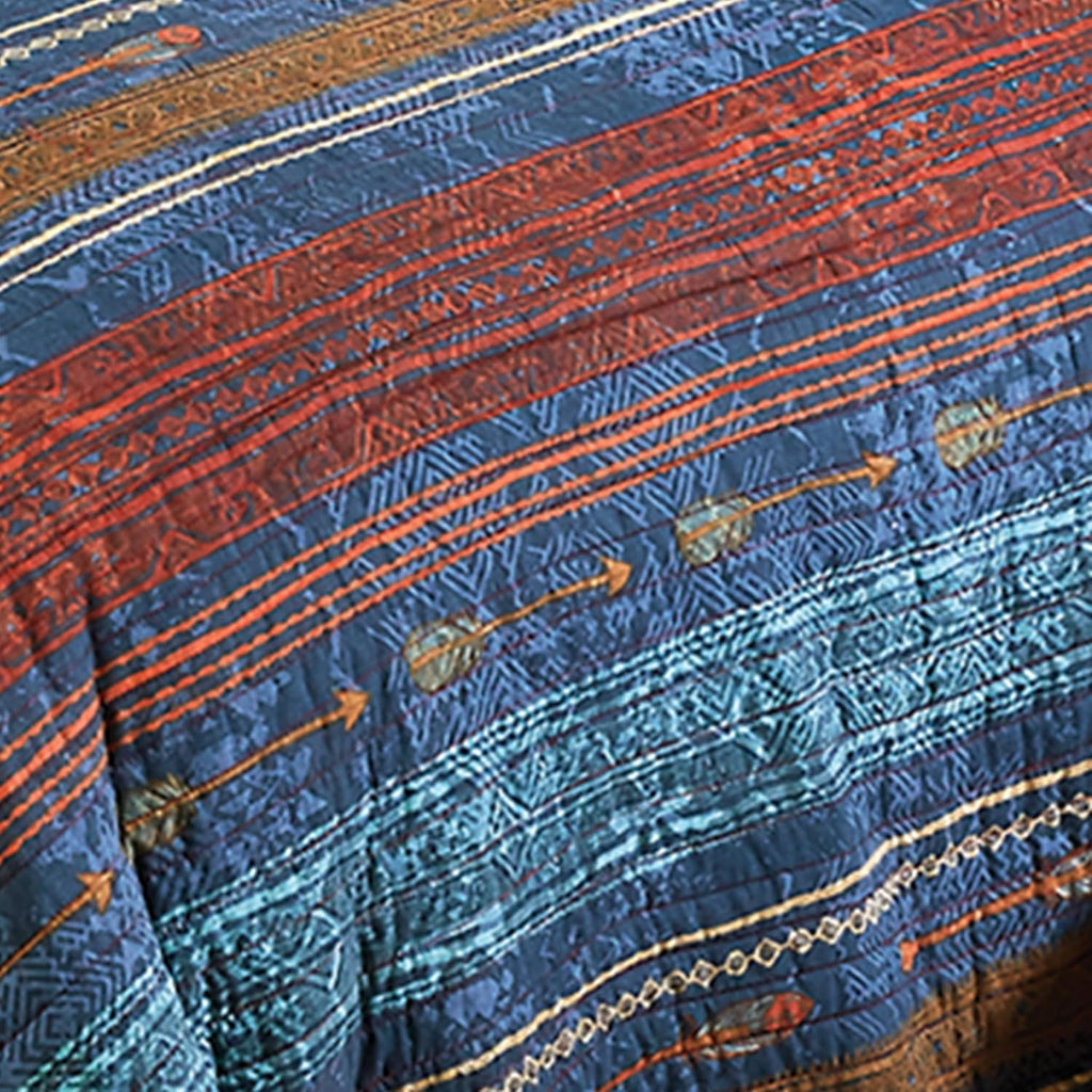 BLACK FOREST DECOR Sunset Arrows Quilt Bed Set - Twin - Southwest Stripe and Arrow Cotton Blend Bedding
