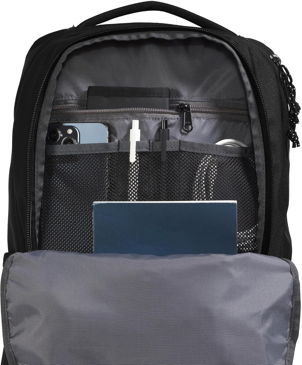 The North Face Lichen Daypack - Everyday Commuter Backpack, Laptop Sleeve, Water Bottle Pockets, Center Front Pouch, TNF Black/TNF White, One Size