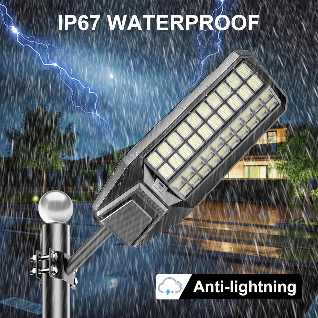 loyoele 900000LM 10000W Solar Street Lights Outdoor – LED Solar Light with Motion Detection, Dusk to Dawn, Weatherproof, Ideal for Security Lighting in Driveways and Parking Lots