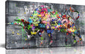 SIXTTART Highland Cow Wall-Art For Living Room Large Size - Banksy Canvas Wall Art For Bedroom - Graffiti Farmhouse Wall Decor Ready To Hang Size 59' x 29'