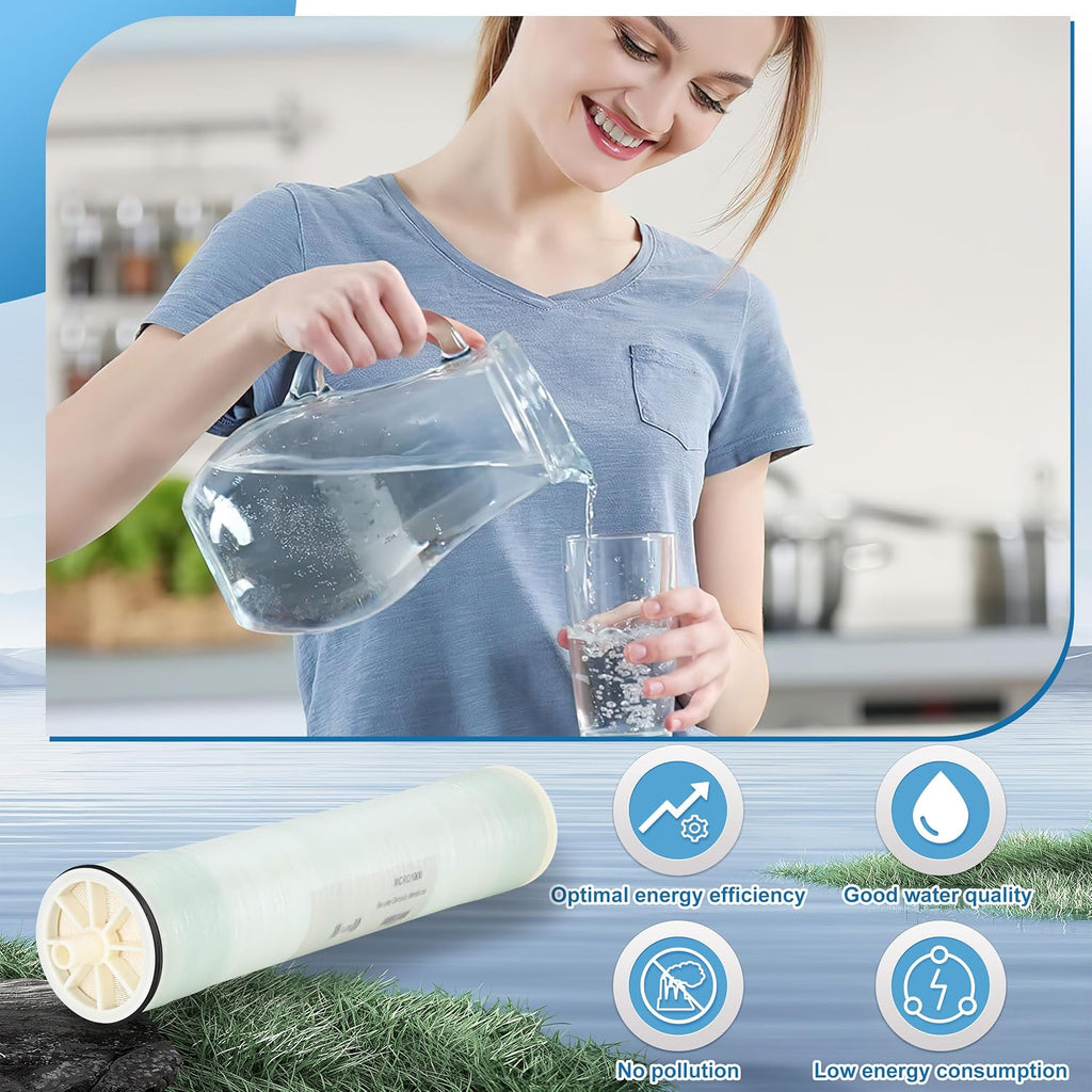 MCRO1000 Replacement for iSpring MCRO1000 RO Membrane Replacement Filter, MCRO1000 RO Membrane for Reverse Osmosis Water Filtration System CRO1000 Size 4X21', 1000GPD, MCRO1000 for Commercial