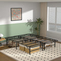 VECELO 14 Inch Metal Bed Frame, Foldable & No Tools Assembly, Heavy Duty Platform with Under Bed Storage, 880 lbs Weight Capacity, Ideal for Small Spaces & Guest Rooms, Queen, Black