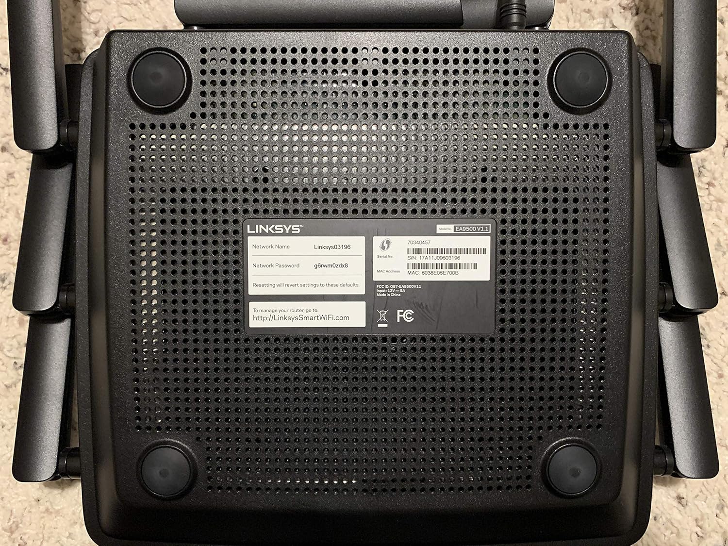 Linksys WiFi 5 Router, Tri-Band, 3,000 Sq. ft Coverage, 25+ Devices, Speeds up to (AC5400) 5.4Gbps - EA9500