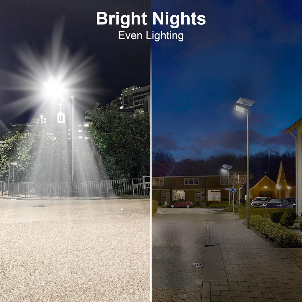 Ultra Bright Solar Street Light –12000W Solar Street Lights Outdoor with 300,000LM, IP66 Waterproof Dusk to Dawn with Remote Commercial & Industrial Floodlight for Parking Lots, Warehouses, Yard