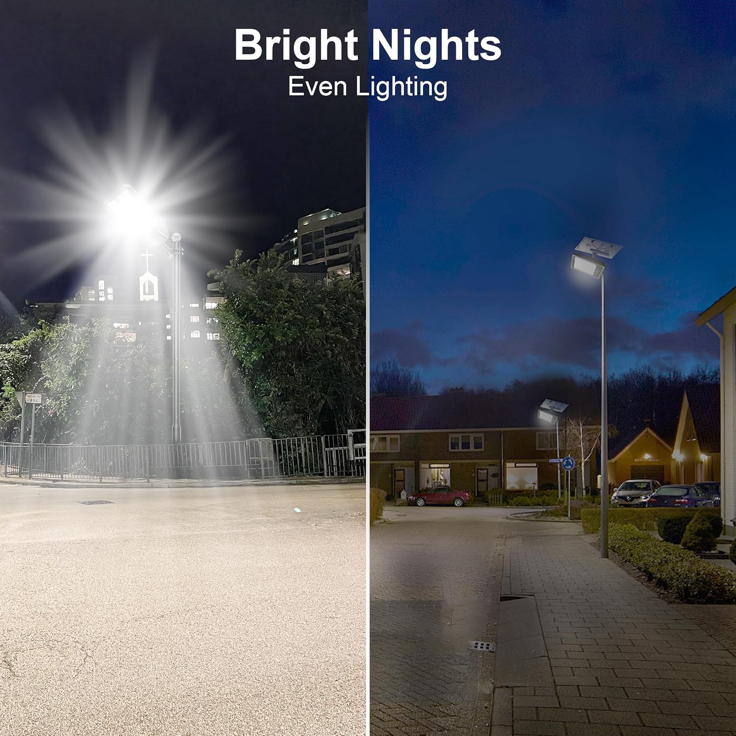 Ultra Bright Solar Street Light –12000W Solar Street Lights Outdoor with 300,000LM, IP66 Waterproof Dusk to Dawn with Remote Commercial & Industrial Floodlight for Parking Lots, Warehouses, Yard
