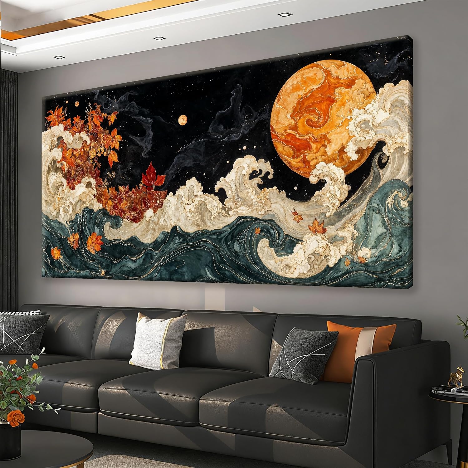 Large Wall Art For Living Room Boho Abstract Modern Wall Artwork Prints Colorful Canvas Art Wall Decor Painting Pictures Abstract Black Wall Decor For Home Bedroom Office Ready To Hang 35' × 70'