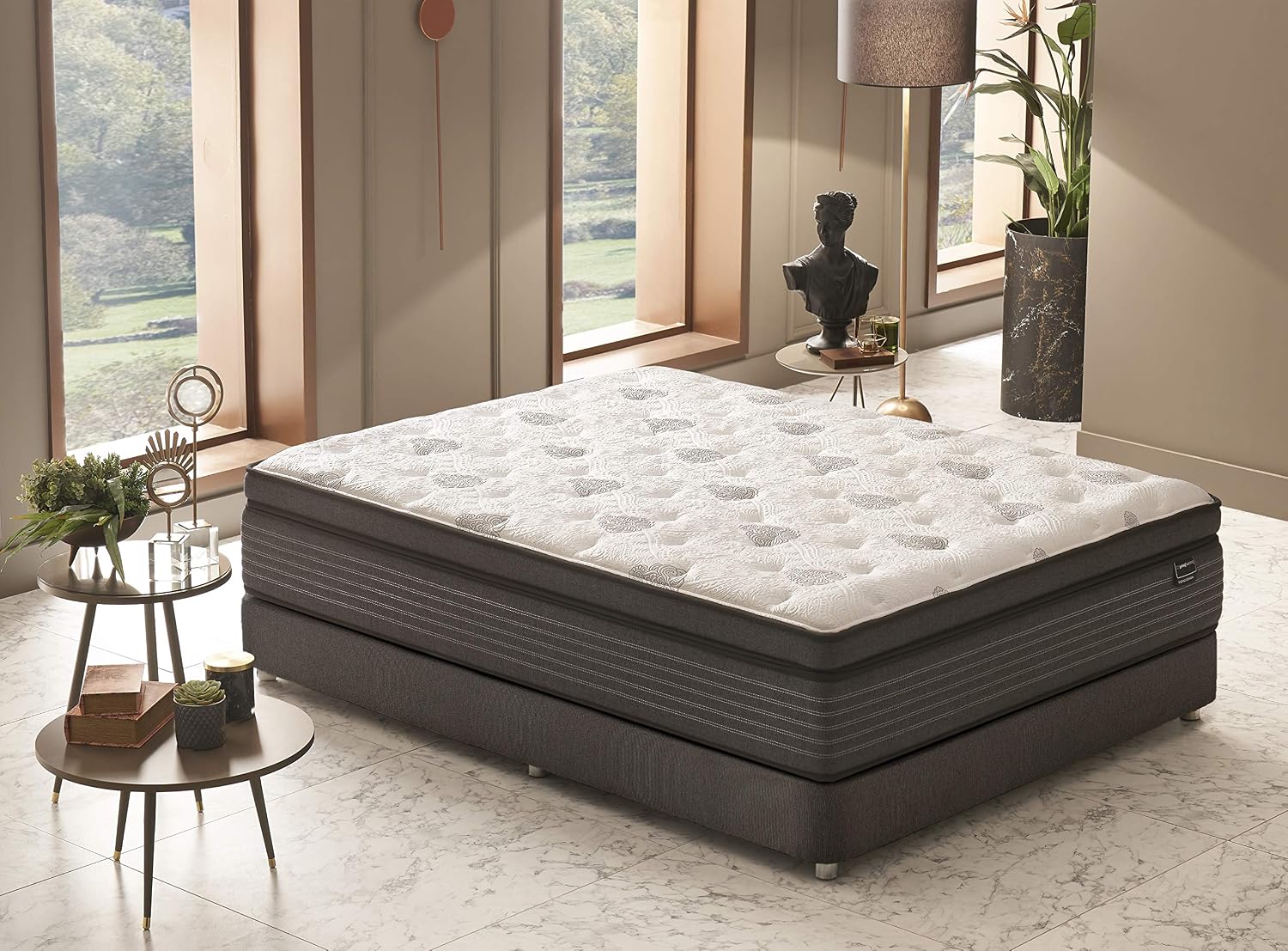 Yatas Bedding 7 Inch Queen Size Metal Bed Frame - Base for Mattress and Box Spring - Easy Assembly Mattress Foundation, 2 Years Warranty Included