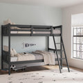 Storkcraft Caribou Bunk Bed Twin Over Twin Bunk Bed (Gray) - GREENGUARD Gold Certified, Twin Bunk Beds for Kids, Converts to 2 Individual Twin Beds, Bunk Beds for Kids