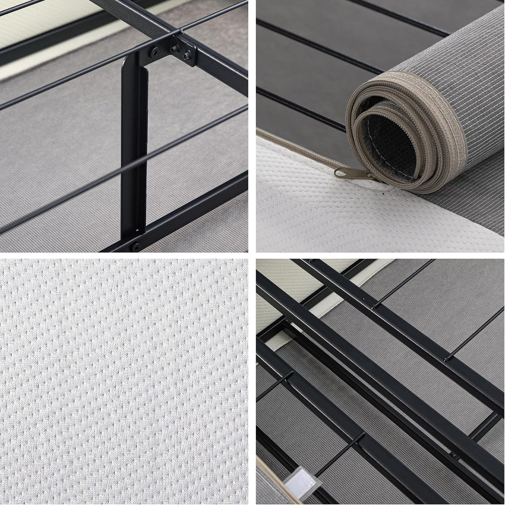 ZINUS 9 Inch Box Spring with Cover, No Assembly Mattress Foundation, Sturdy Metal Structure, Split Queen, White