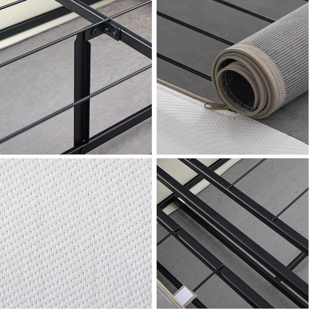 ZINUS No Assembly Metal Box Spring 9 Inch White Mattress Foundation, Sturdy Metal Structure, Twin