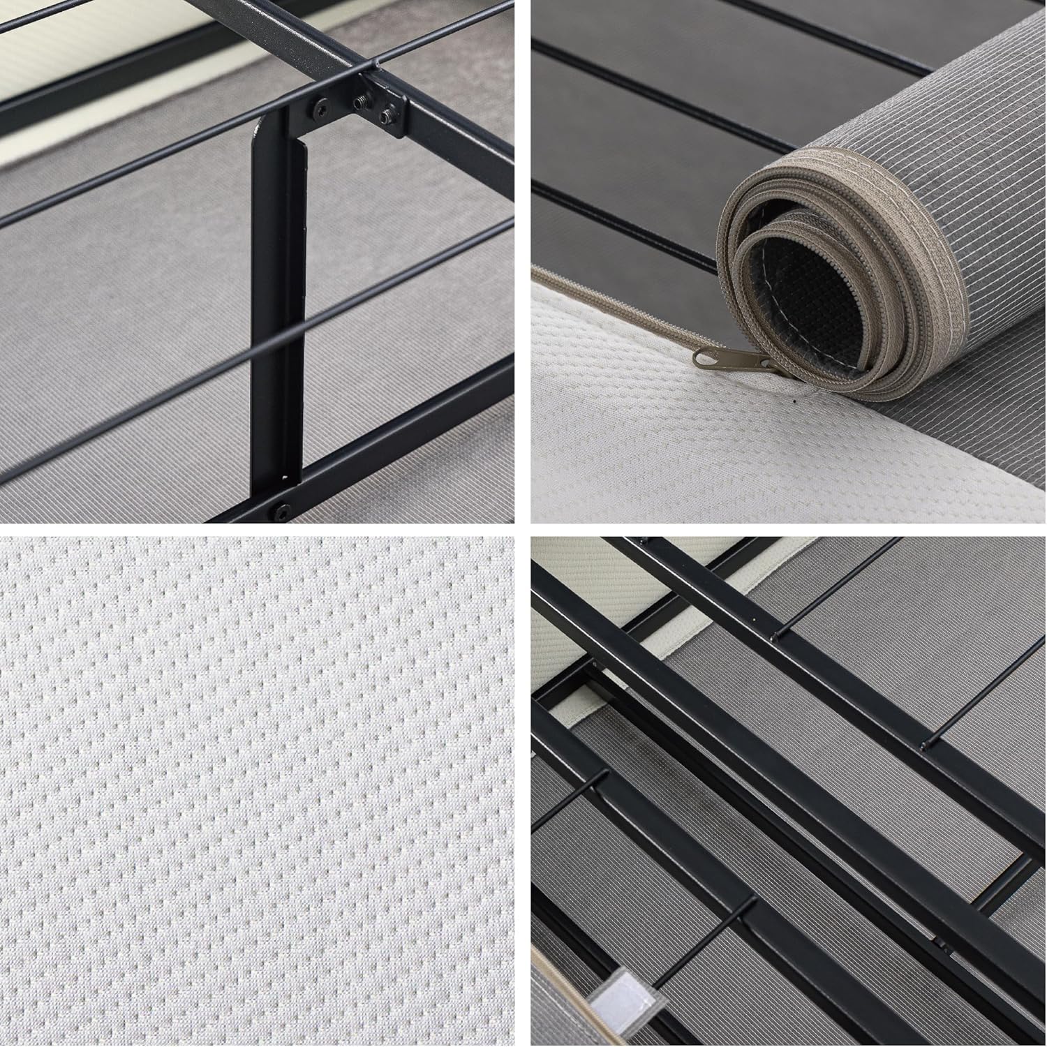 ZINUS No Assembly Metal Box Spring 9 Inch White Mattress Foundation, Sturdy Metal Structure, Twin