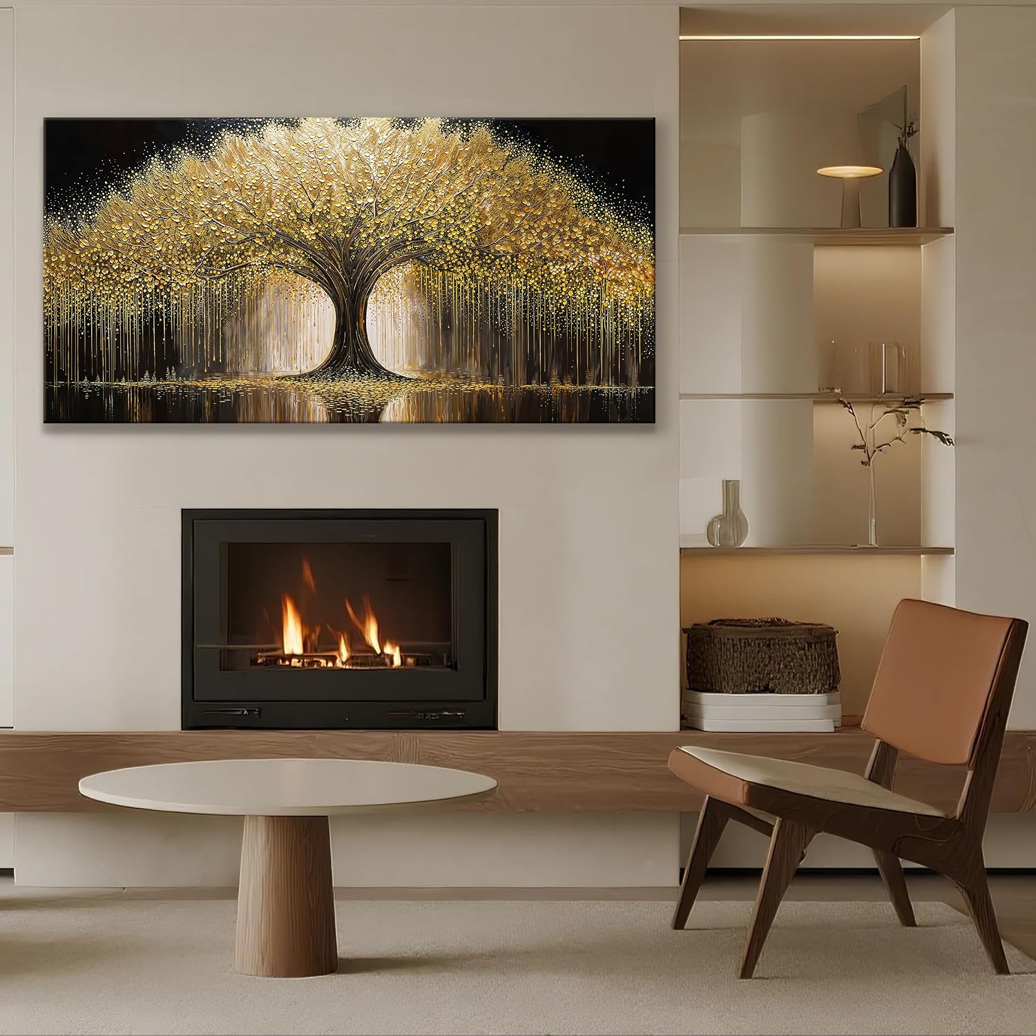 Large Wall Art Decor Gold Tree Of Life Wall Art Artwork Prints Canvas Art Wall Decor Painting Prints Gold Tree Large Abstract Wall Decor Picture For Living Room Bedroom Office 35x70 Inch