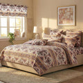 DaDa Bedding Collection Bed in a Bag Set - 11 Pieces - Farmhouse Elegant Paisley Burgundy Maroon Kilim : Bedroom Set with Fitted Sheet, Throw Pillows, and Valances - King