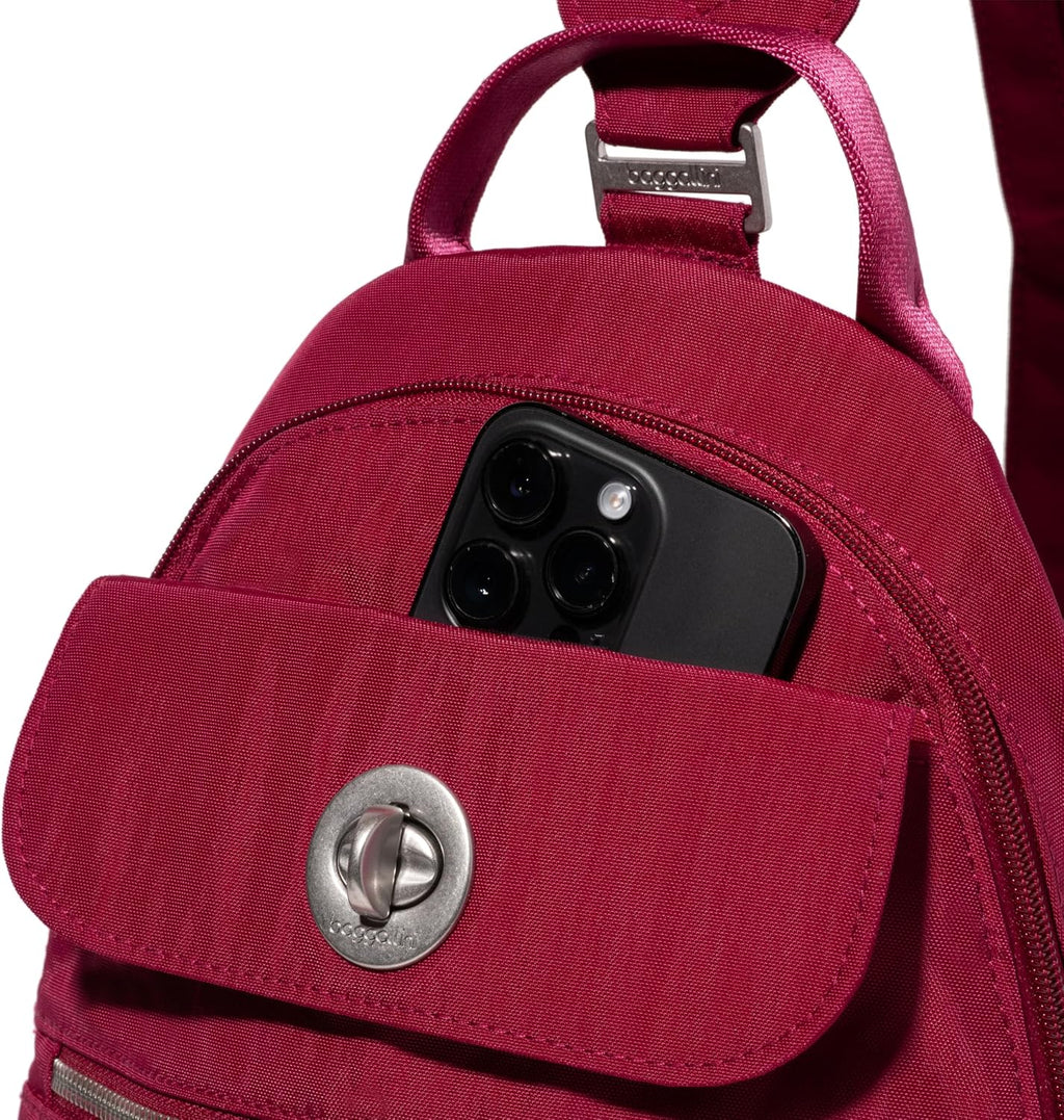 Baggallini Naples Convertible Backpack - Travel Sling Crossbody - 12' Nylon Handbag w/ RFID & Padded Tablet Sleeve