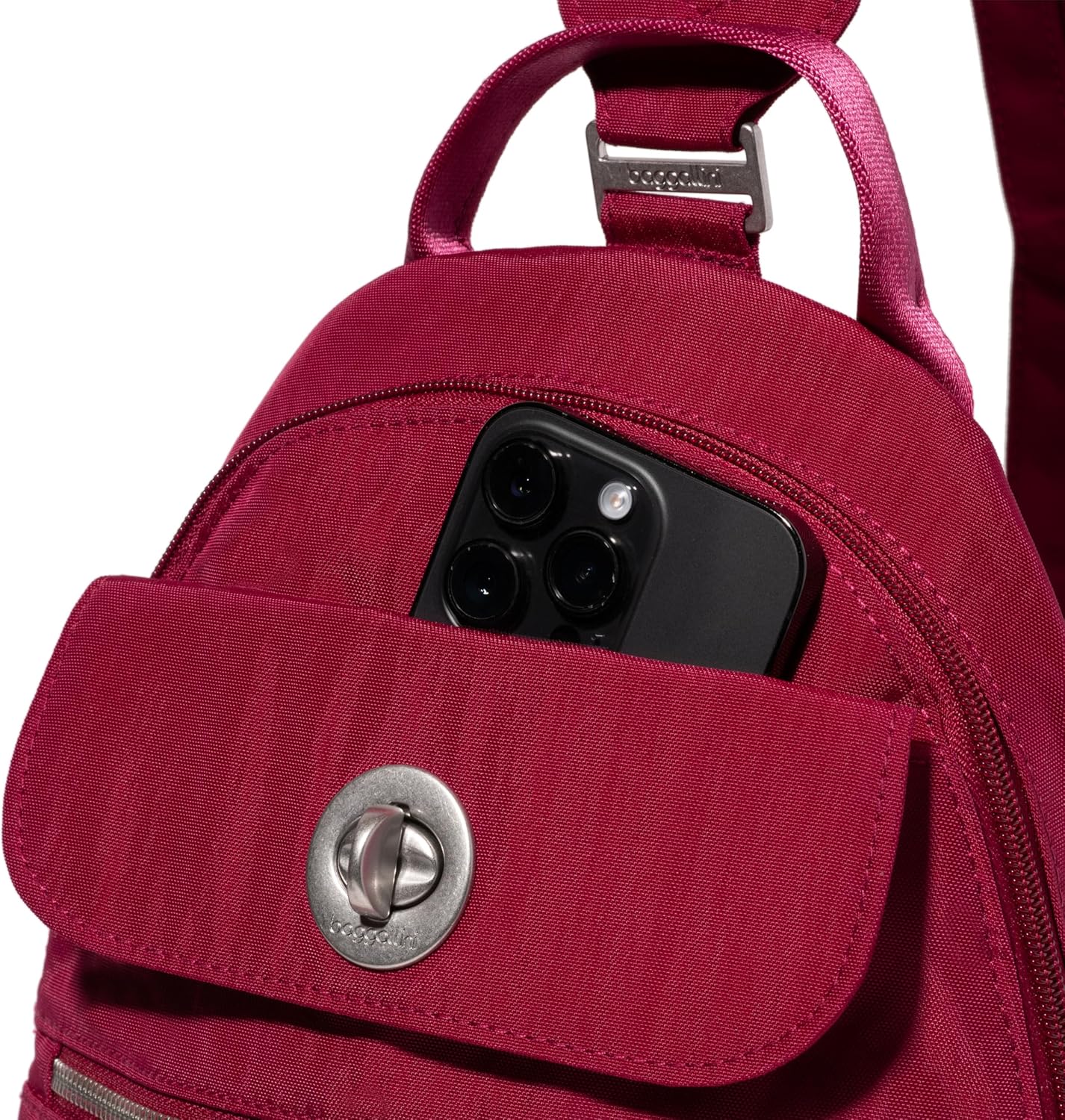 Baggallini Naples Convertible Backpack - Travel Sling Crossbody - 12' Nylon Handbag w/ RFID & Padded Tablet Sleeve