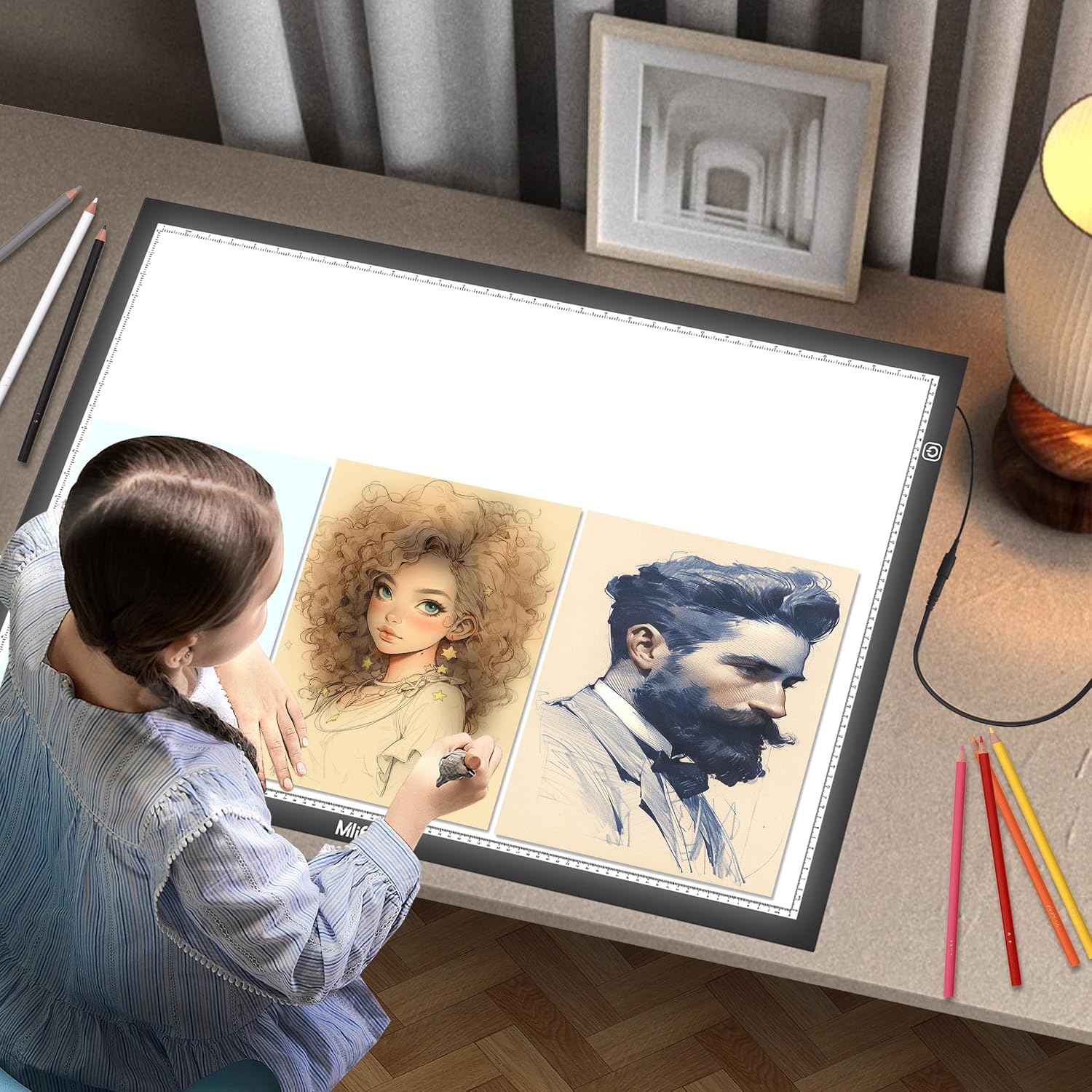 Mlife Upgrade Large A1 Light Pad for Diamond Art Painting, Stepless Dimming Drawing Copy Light Box for Tracing, AC Powered Light Board, LED Light Table for Sketching, Embroidery, Architecture