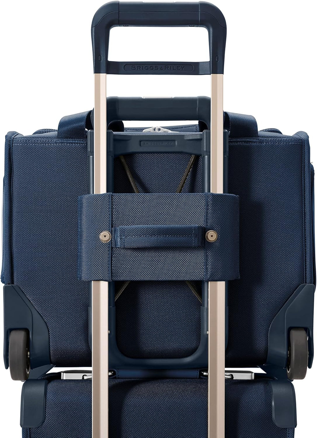 Briggs & Riley 2-Wheel Cabin Bag - Carry On Luggage for Travel, Suitcases with Wheels, Softside Rolling Bag for Men & Women, Interlocking Handle, Self-Repairing Zipper - Baseline Collection, Navy