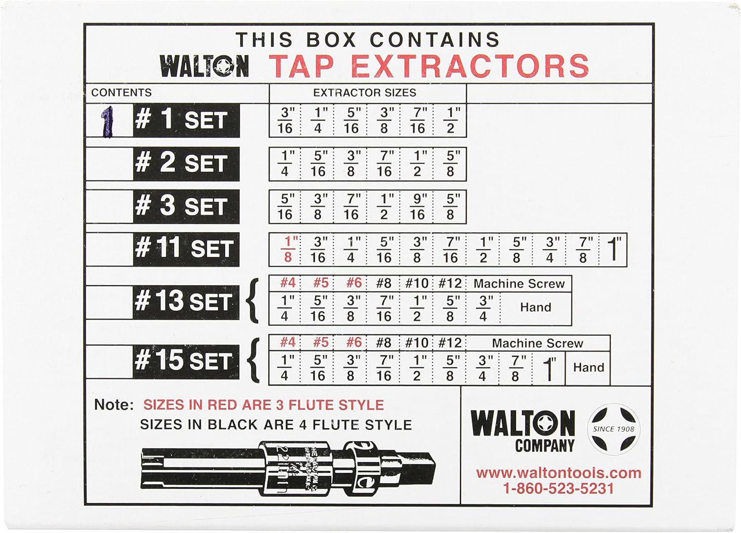 Walton Tools 18001 Tap Extractor Set, Black