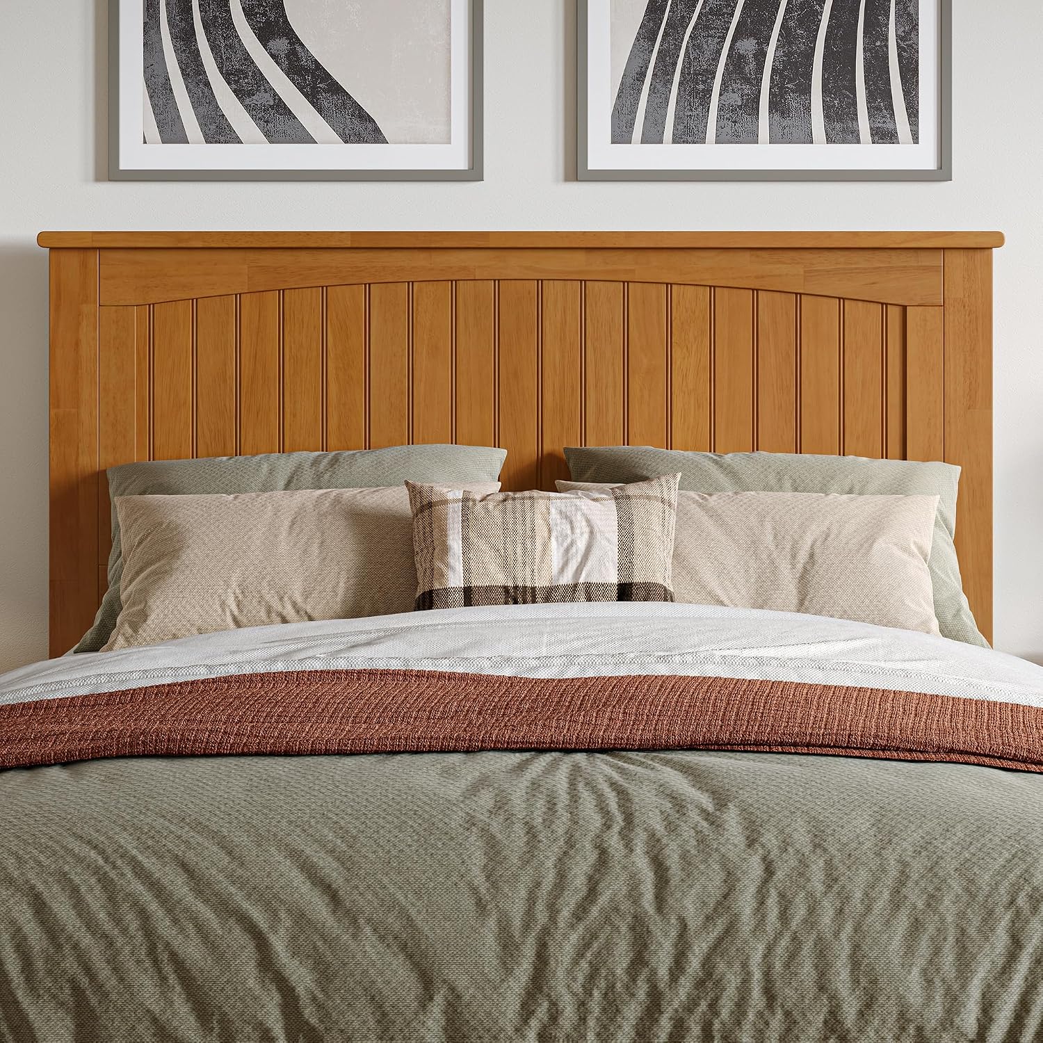 AFI, Nantucket Full Platform Bed with Footboard & Twin Trundle, Light Toffee