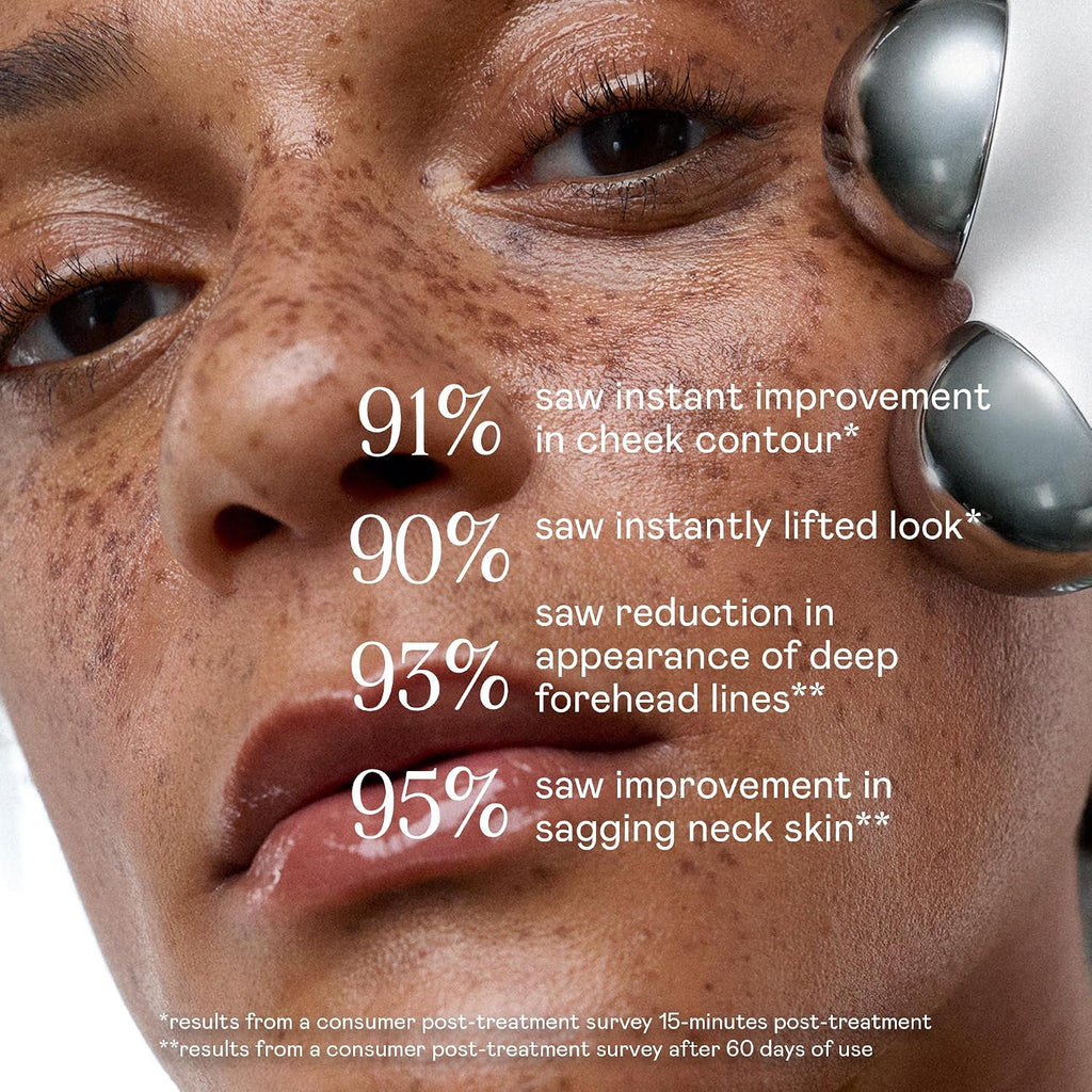 NUFACE MINI+ Facial Sculpting Tool - Microcurrent Face Massager Device for Skin Tightening, Contouring, Depuffing & Toning + Lymphatic Drainage & Activator Gel, Midnight Black