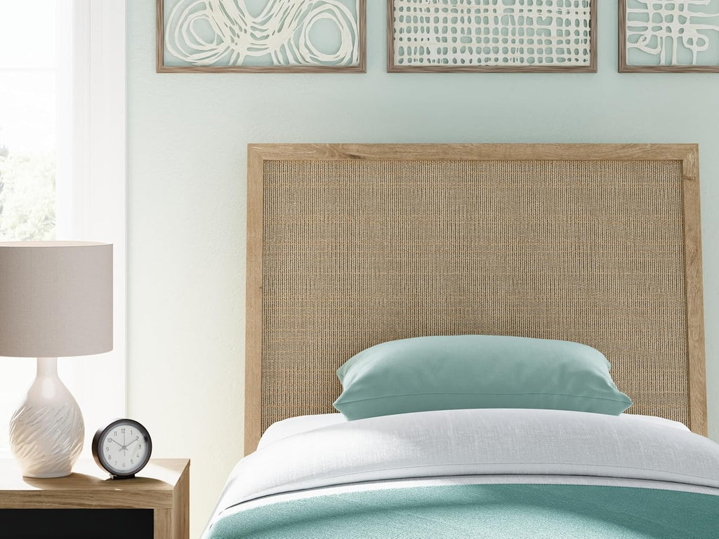 Signature Design by Ashley Cielden Farmhouse Panel Headboard, Twin, Light Brown