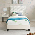 2 Bedroom Set, Plush 3D Upholstered Bed with Nightstand, Twin