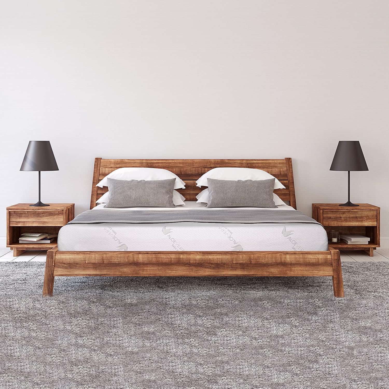 8-Inch Aloe-Infused Memory Foam Mattress ｜Roll-Compressed｜3-Layer Extra Firm Comfort and Support｜Refreshing Sleep for Master/Guest Bedroom｜White｜Twin Size