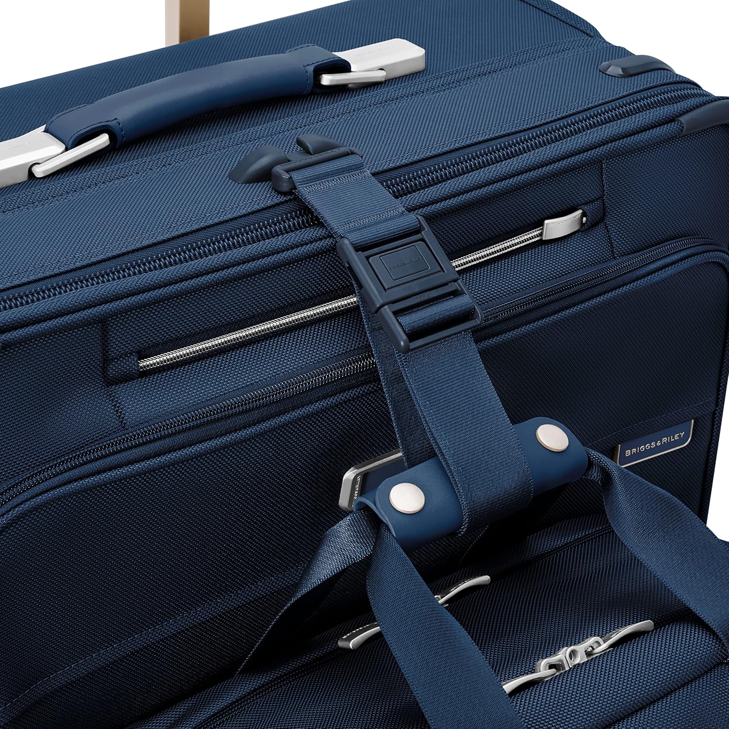 Briggs & Riley Global 21' Carry On Expandable Spinner - Luggage for International Travel, Suitcases with Wheels, Softside Rolling Bag for Men & Women, Self-Repairing Zipper - Baseline Collection, Navy